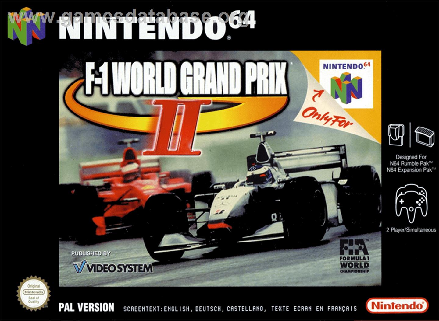 F-1 World Grand Prix 2 - Nintendo N64 - Artwork - Box