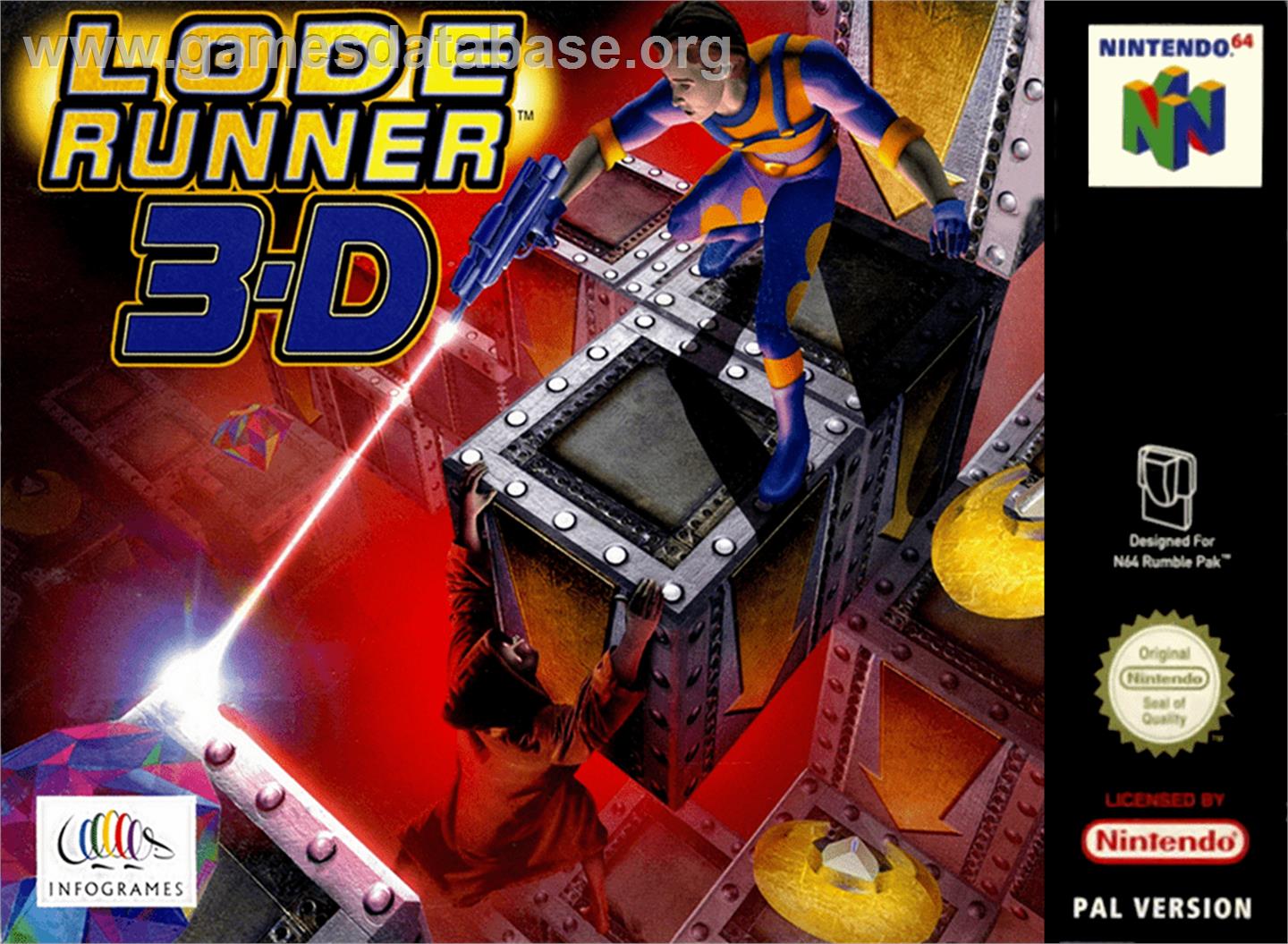 Lode Runner 3D - Nintendo N64 - Artwork - Box