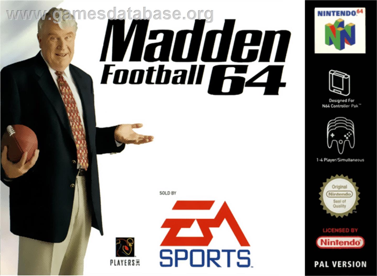 Madden Football 64 - Nintendo N64 - Artwork - Box