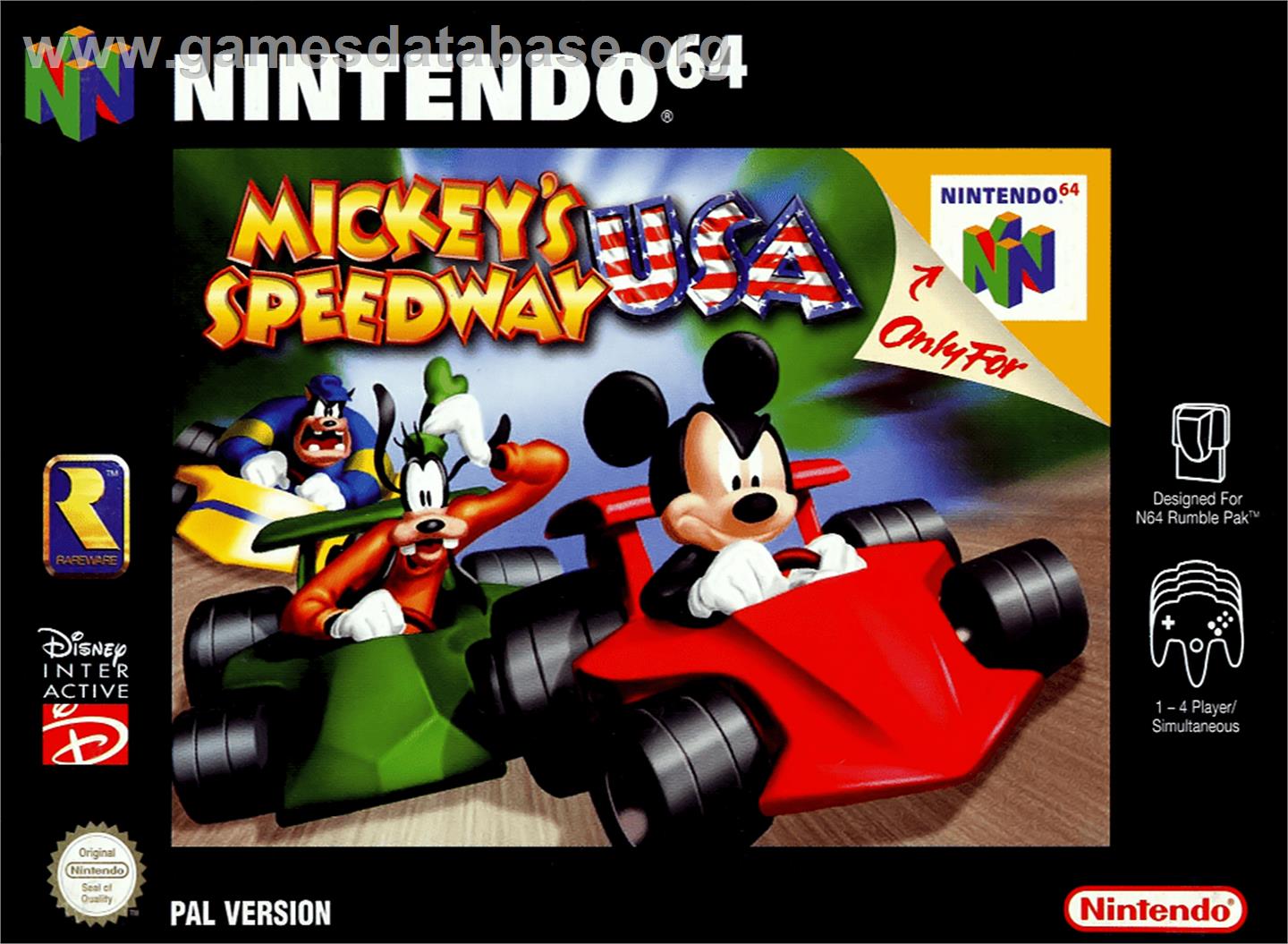 Mickey's Speedway USA - Nintendo N64 - Artwork - Box