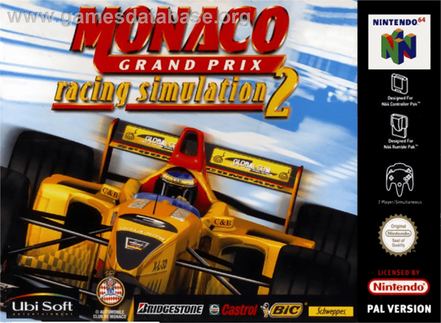 Monaco Grand Prix Racing Simulation 2 - Nintendo N64 - Artwork - Box