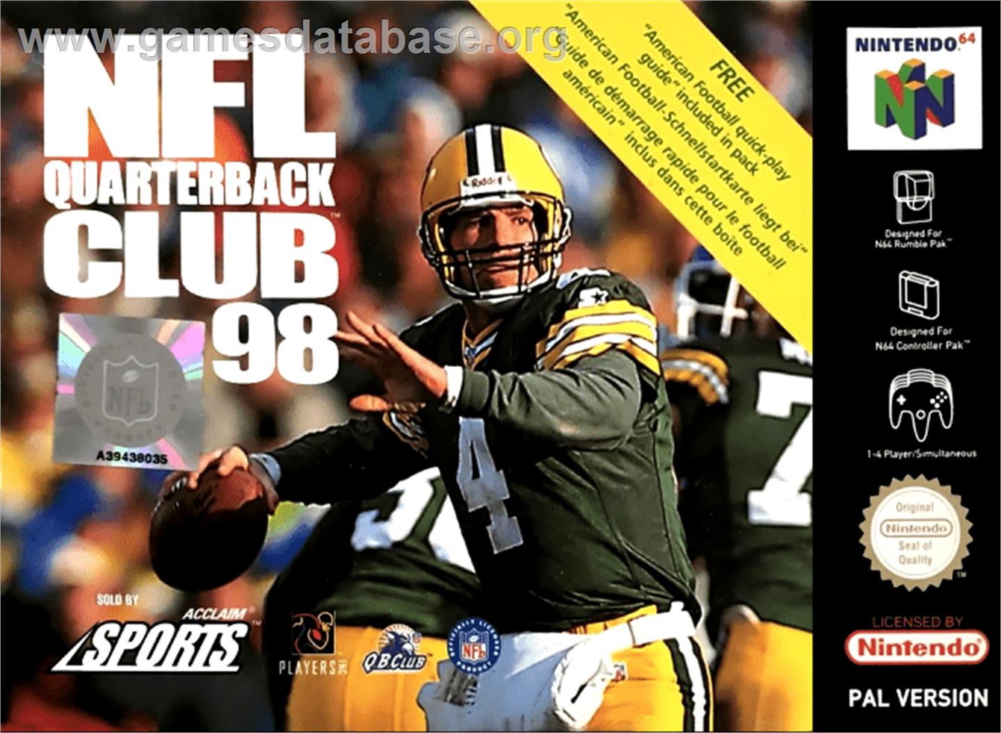 NFL Quarterback Club '98 - Nintendo N64 - Artwork - Box