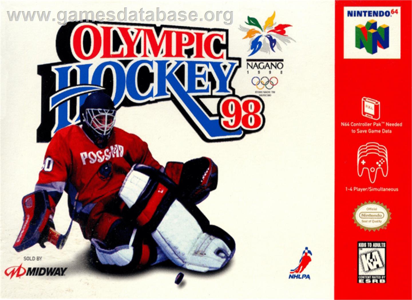 Olympic Hockey Nagano '98 - Nintendo N64 - Artwork - Box
