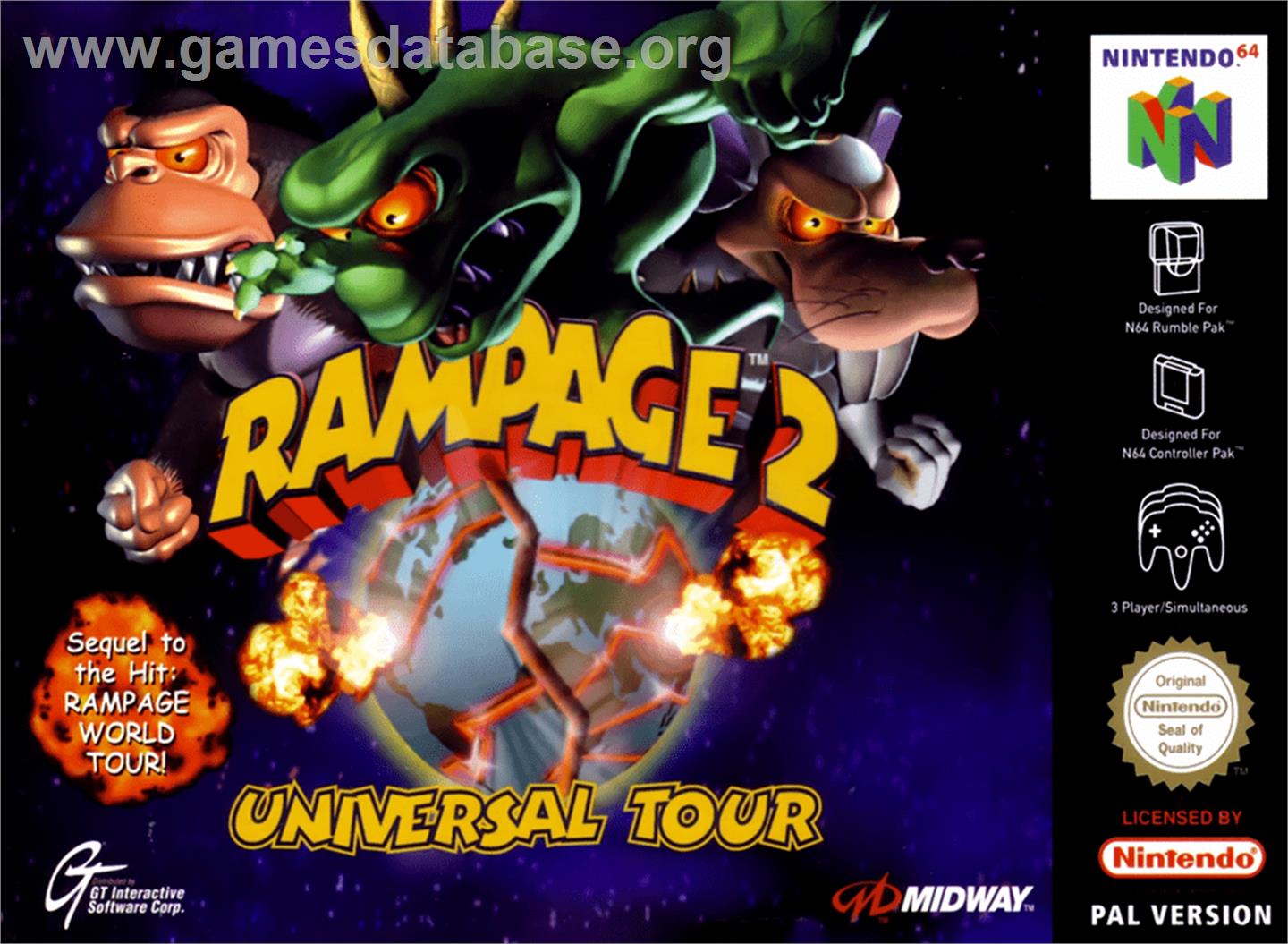 Rampage: Universal Tour - Nintendo N64 - Artwork - Box