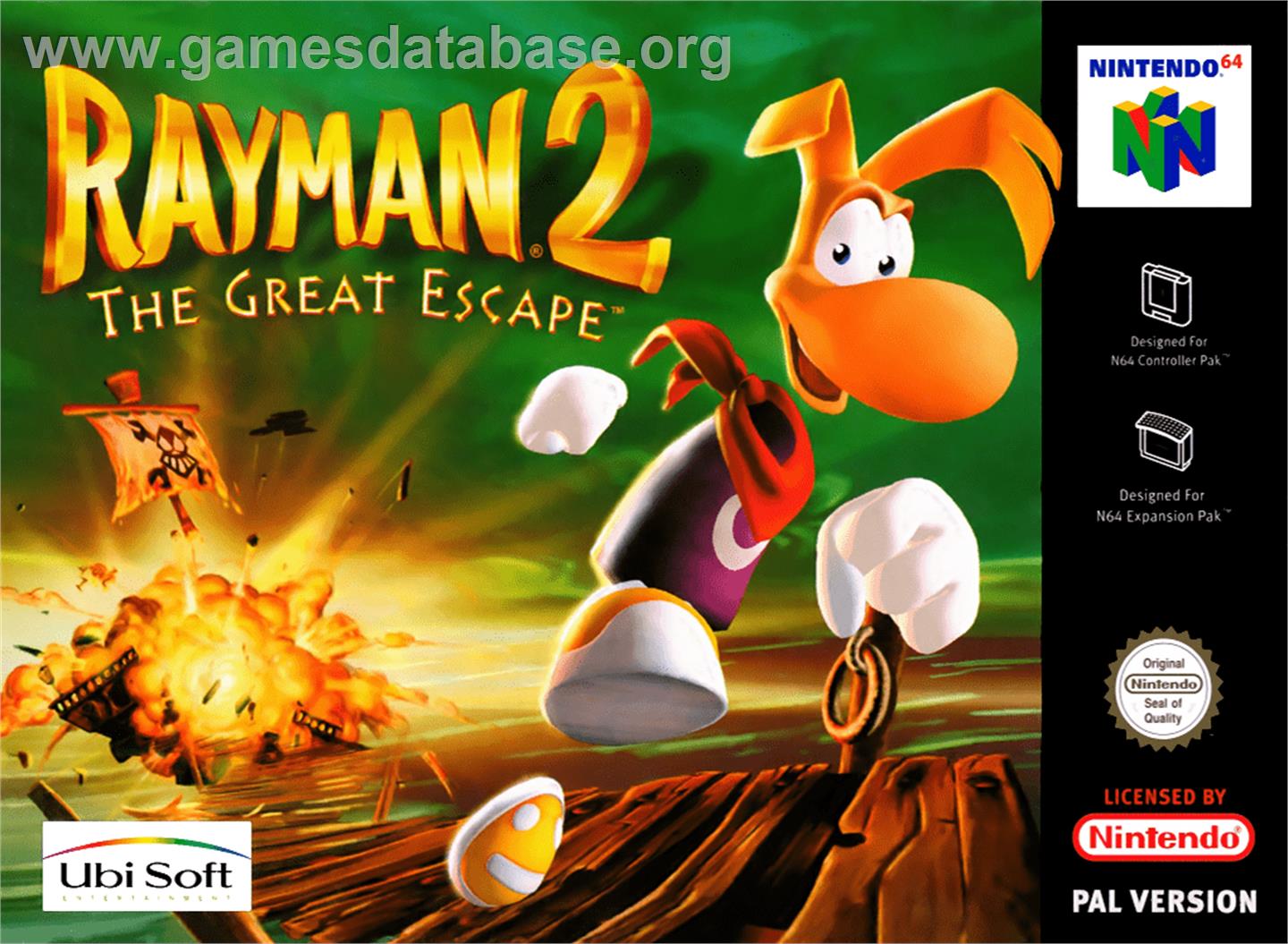 Rayman 2: The Great Escape - Nintendo N64 - Artwork - Box
