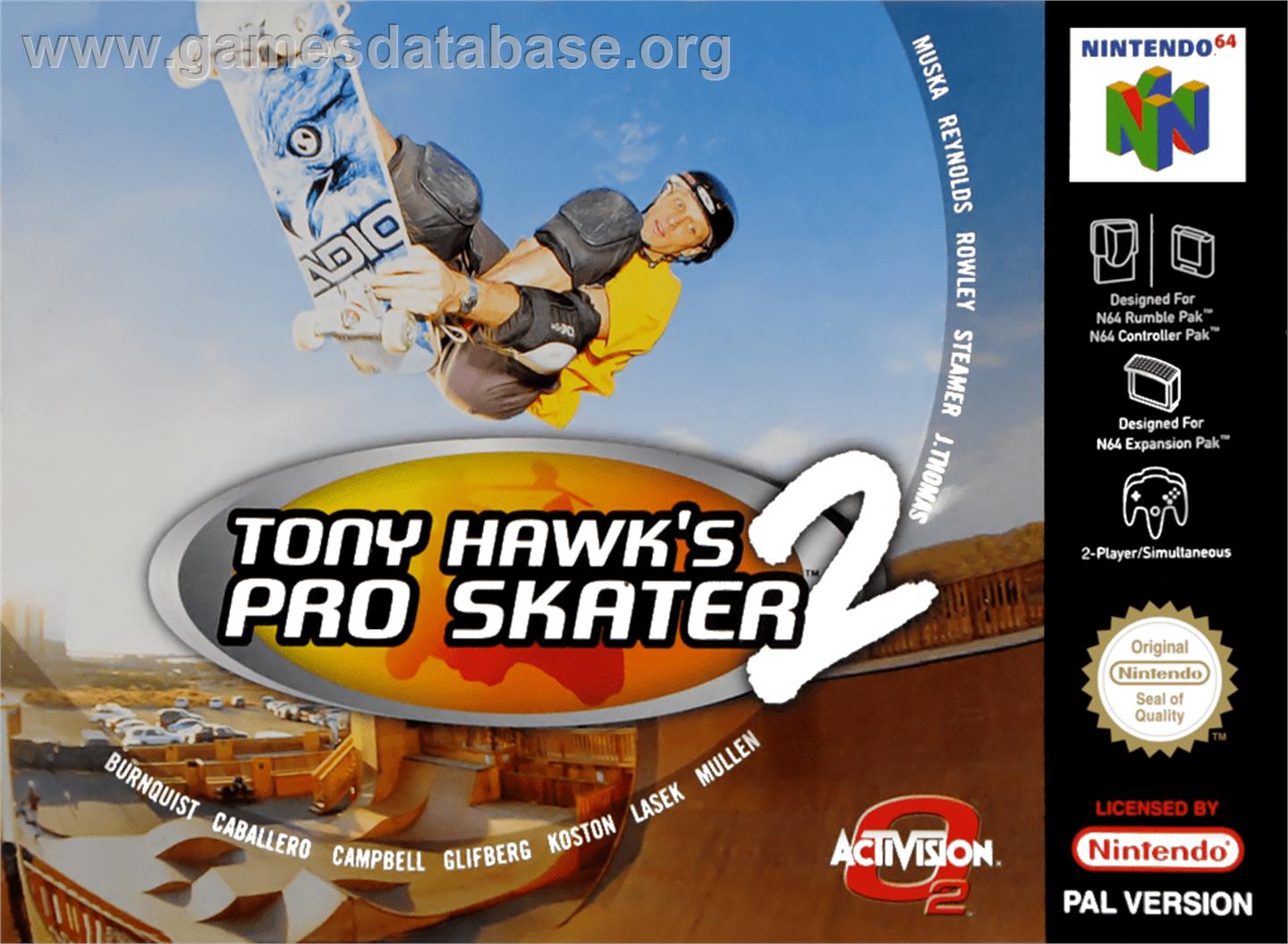Tony Hawk's Pro Skater 2 - Nintendo N64 - Artwork - Box