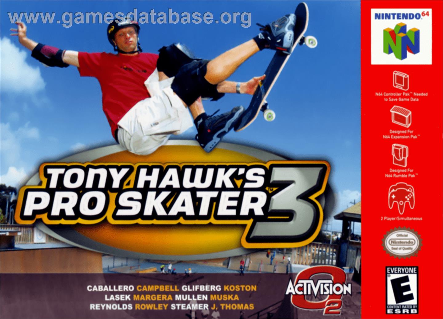 Tony Hawk's Pro Skater 3 - Nintendo N64 - Artwork - Box