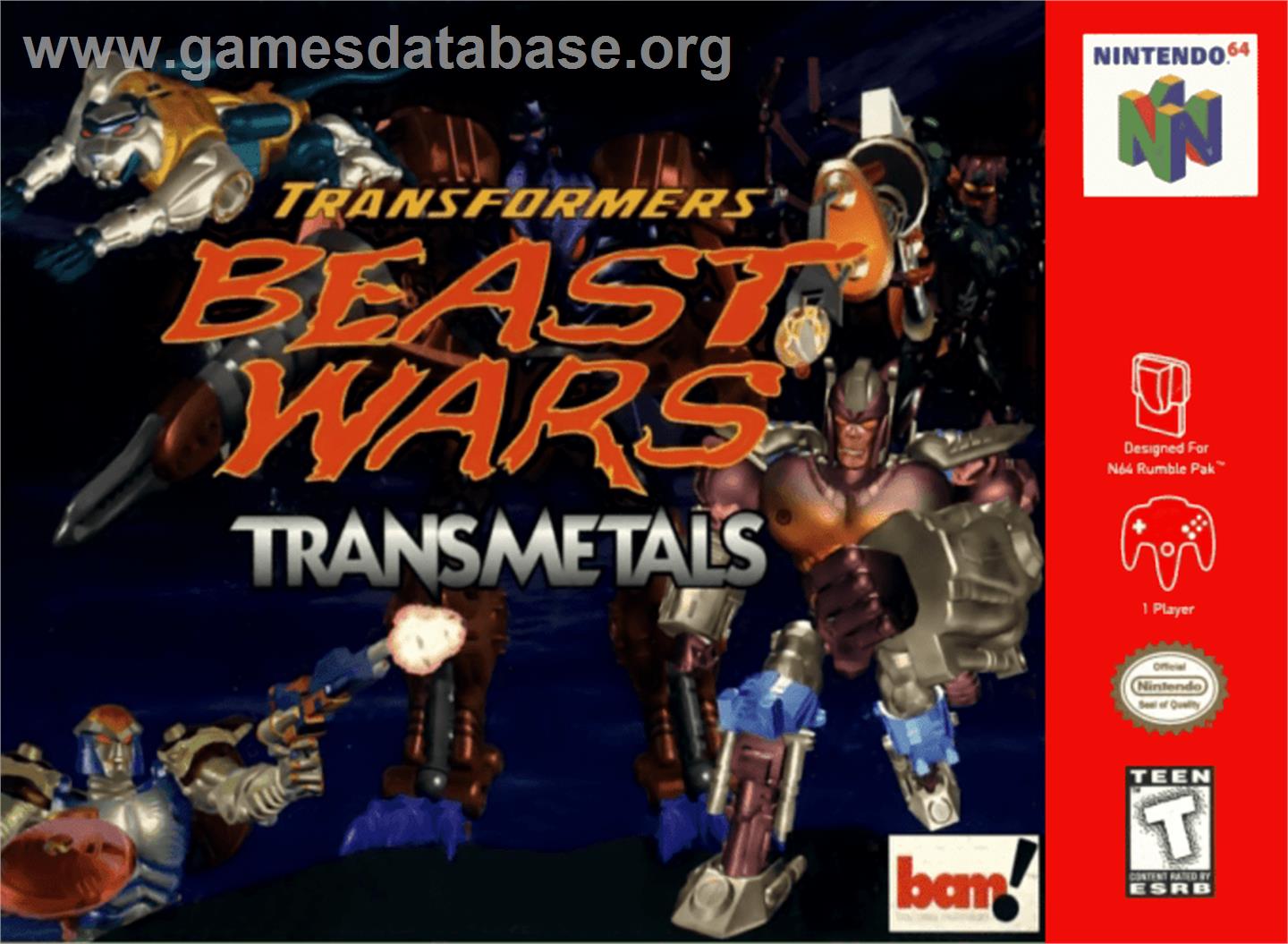 Transformers: Beast Wars Transmetals - Nintendo N64 - Artwork - Box
