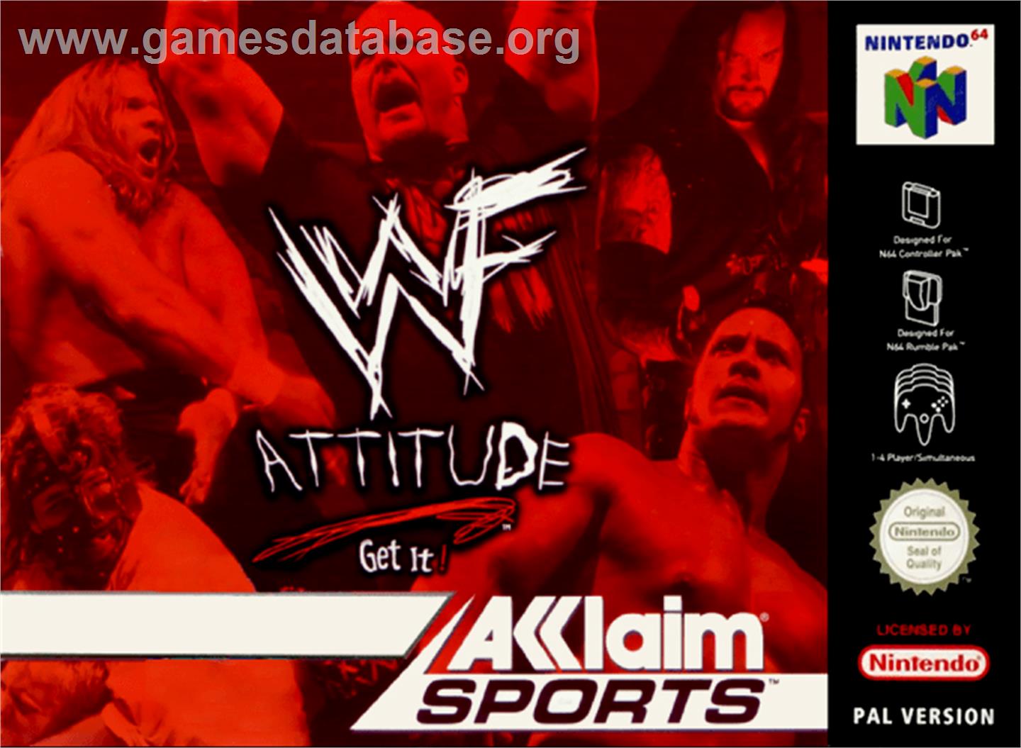 WWF Attitude - Nintendo N64 - Artwork - Box