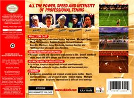 Box back cover for All Star Tennis '99 on the Nintendo N64.