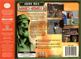 Box back cover for Army Men: Sarge's Heroes 2 on the Nintendo N64.