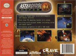 Box back cover for Asteroids Hyper 64 on the Nintendo N64.