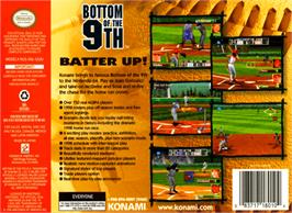 Box back cover for Bottom of the Ninth on the Nintendo N64.