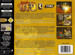 Box back cover for Conker's Bad Fur Day on the Nintendo N64.