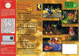 Box back cover for Donkey Kong 64 on the Nintendo N64.
