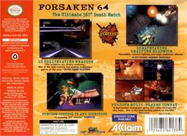 Box back cover for Forsaken 64 on the Nintendo N64.