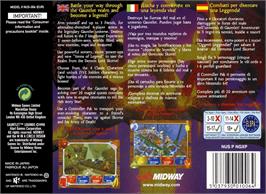Box back cover for Gauntlet Legends on the Nintendo N64.