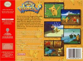 Box back cover for Hey You, Pikachu on the Nintendo N64.