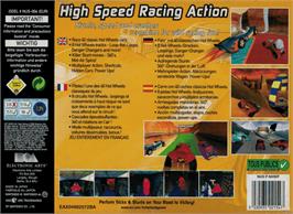 Box back cover for Hot Wheels: Turbo Racing on the Nintendo N64.