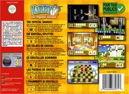Box back cover for Kirby 64: The Crystal Shards on the Nintendo N64.