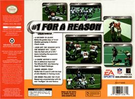 Box back cover for Madden NFL 2002 on the Nintendo N64.