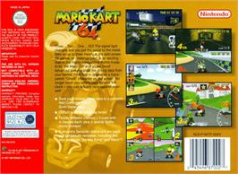 Box back cover for Mario Kart 64 on the Nintendo N64.
