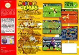 Box back cover for Mario Tennis on the Nintendo N64.