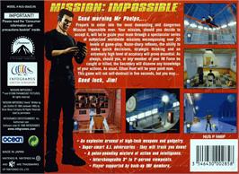 Box back cover for Mission Impossible on the Nintendo N64.