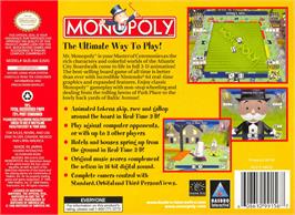 Box back cover for Monopoly on the Nintendo N64.