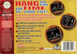 Box back cover for NBA Hang Time on the Nintendo N64.