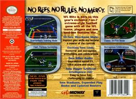 Box back cover for NFL Blitz 2001 on the Nintendo N64.