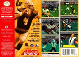 Box back cover for NFL Quarterback Club 2001 on the Nintendo N64.