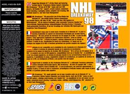 Box back cover for NHL Breakaway 98 on the Nintendo N64.