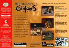 Box back cover for Nightmare Creatures on the Nintendo N64.
