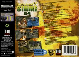 Box back cover for Nuclear Strike 64 on the Nintendo N64.