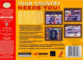 Box back cover for Olympic Hockey Nagano '98 on the Nintendo N64.