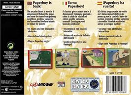 Box back cover for Paperboy on the Nintendo N64.