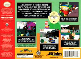 Box back cover for South Park: Chef's Luv Shack on the Nintendo N64.