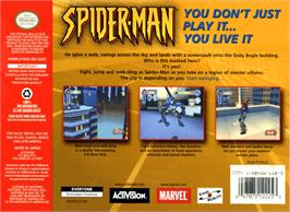 Box back cover for Spider-Man on the Nintendo N64.