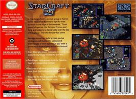 Box back cover for StarCraft 64 on the Nintendo N64.