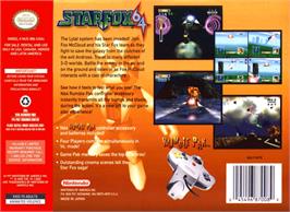 Box back cover for Star Fox 64 on the Nintendo N64.