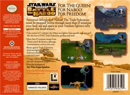 Box back cover for Star Wars: Episode I - Battle for Naboo on the Nintendo N64.