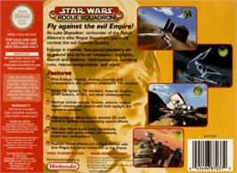 Box back cover for Star Wars: Rogue Squadron on the Nintendo N64.