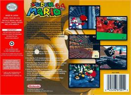 Box back cover for Super Mario 64 on the Nintendo N64.