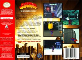 Box back cover for Superman on the Nintendo N64.