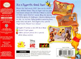 Box back cover for Tigger's Honey Hunt on the Nintendo N64.
