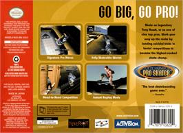 Box back cover for Tony Hawk's Pro Skater on the Nintendo N64.