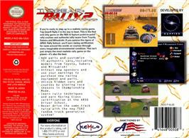 Box back cover for Top Gear Rally 2 on the Nintendo N64.