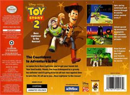 Box back cover for Toy Story 2: Buzz Lightyear to the Rescue on the Nintendo N64.