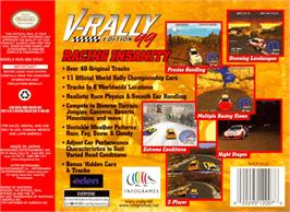 Box back cover for V-Rally Edition 99 on the Nintendo N64.